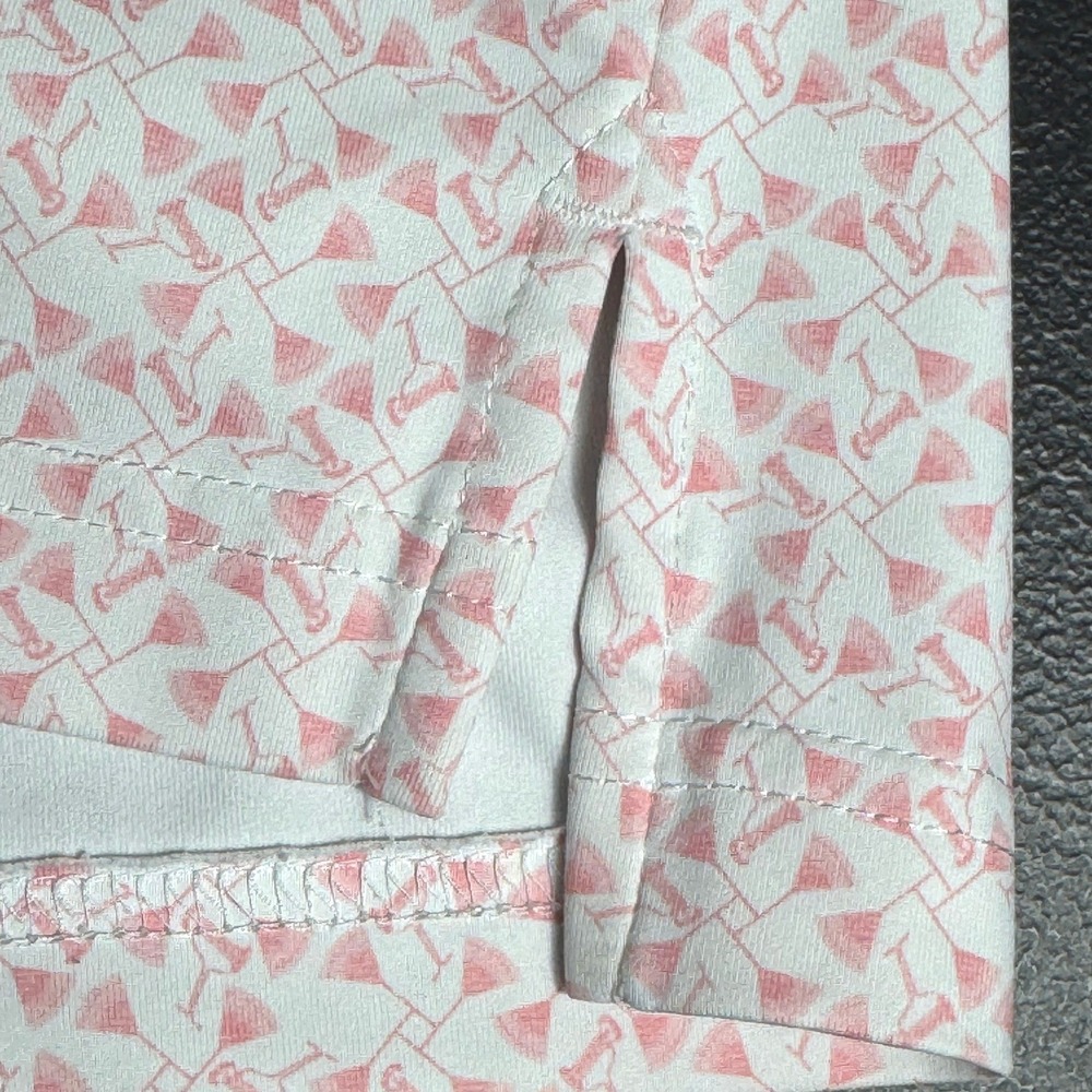 William Murray Golf Mens Medium Pink Martini Glass Print Performance Polo Shirt - Picture 3 of 9